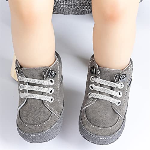 Meckior Toddler Baby Boys Girls High Tops Ankle Sneakers Soft Anti-Slip Sole Pu Leather Moccasins Infant Newborn Prewalker First Walking Crib Shoes #TOP3