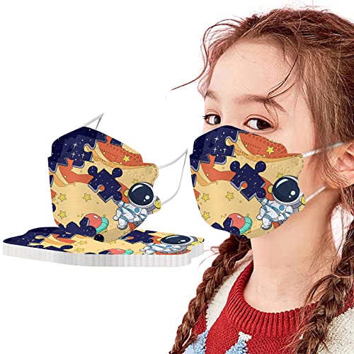HUIXINGSHOU 10 Stück Kinder Fischförmige Mund und Nasenschutz Mundschutz 4-Lagig Atmungsaktiv Staubdicht Drucken Mund Nasen Halstuch Koptuch Bunt Blumen Bandana für Jungen Mädchen Cover