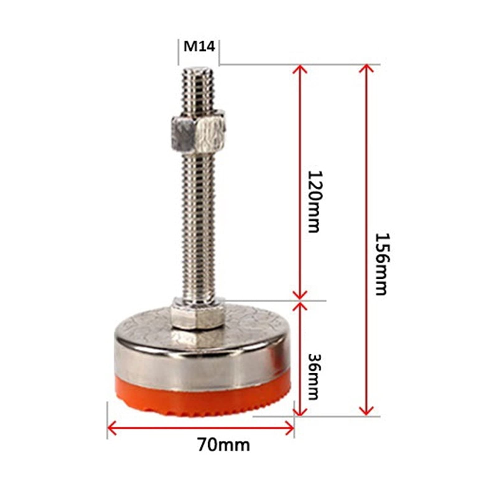 Niveladores de muebles, enderezador de patas ajustable roscado de acero al carbono a prueba de golpes, pies autonivelantes, diámetro de la base de 2.8 pulgadas, 3.5 pulgadas, adecuado, armarios y