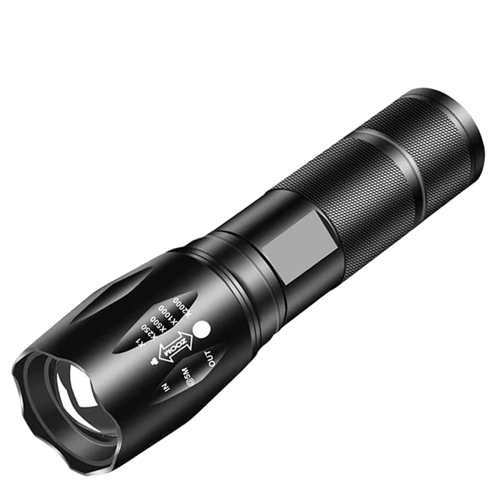 Linist High Powered Handheld T6 Led Aluminium Flashlight Light Torch Lamp, Portable LED Flashlight with Adjustable Focus and 3 Light Modes-image-4