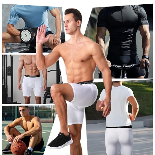 NuCamper Cueca boxer masculina de compressão, elastano, camada de base, para treino, treino, fresca,
