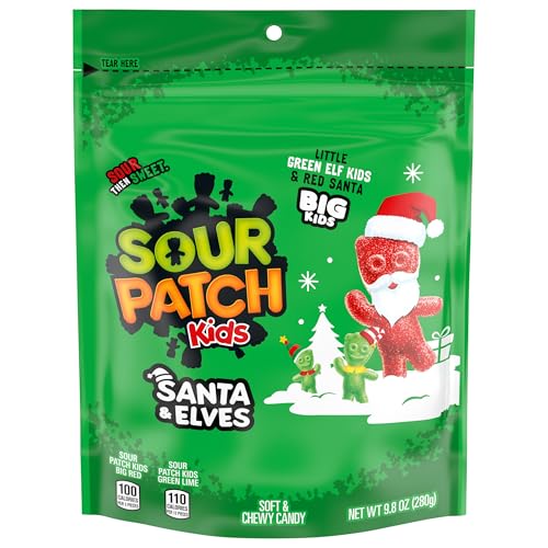 SOUR PATCH KIDS Santa & Elves Soft & Chewy Holiday Candy, 9.8 oz