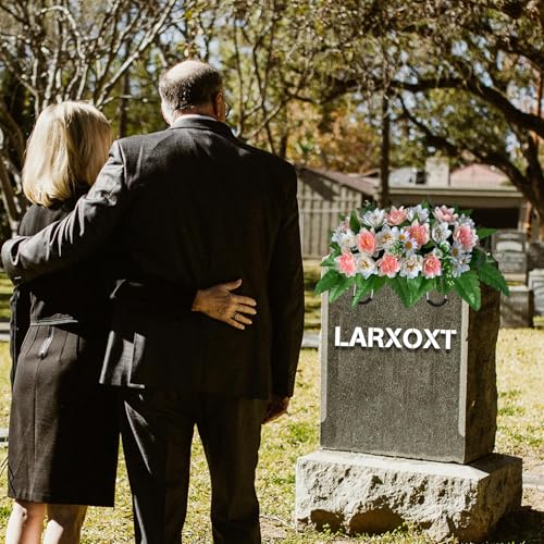 Tombstone Flowers - Outdoor Grave Decorations, Cemetery Flowers for a Grave to Be Placed on a Tombstone, The Cemetery Flowers for Grave Saddle Are Composed of Artificial Champagne  image 6