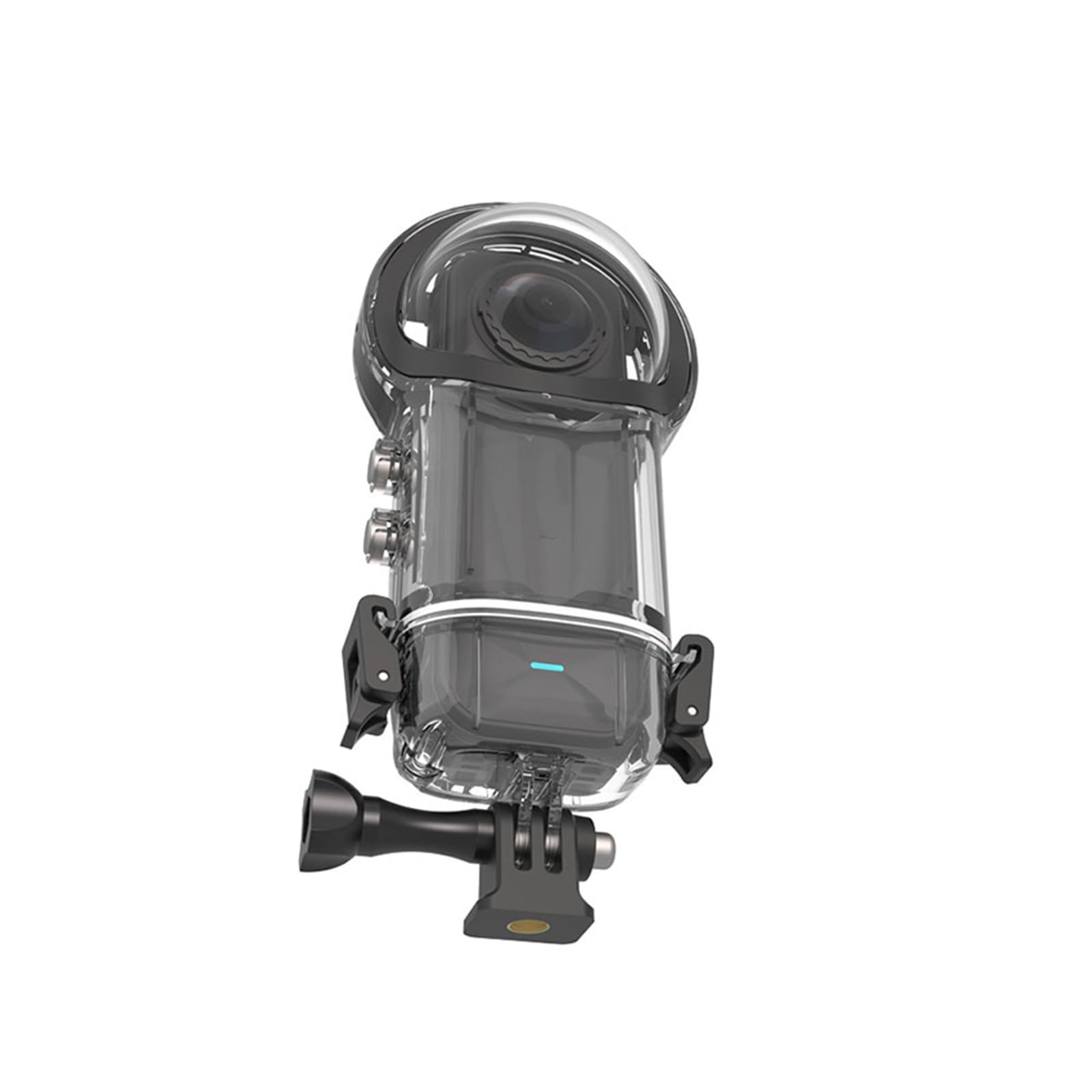 40M/131FT Custodia Impermeabile per Insta360 X5 Custodia per immersione con fotocamera panoramica Custodia protettiva subacquea Gabbia per conchiglie con adattatore per porta a vite da 1/4