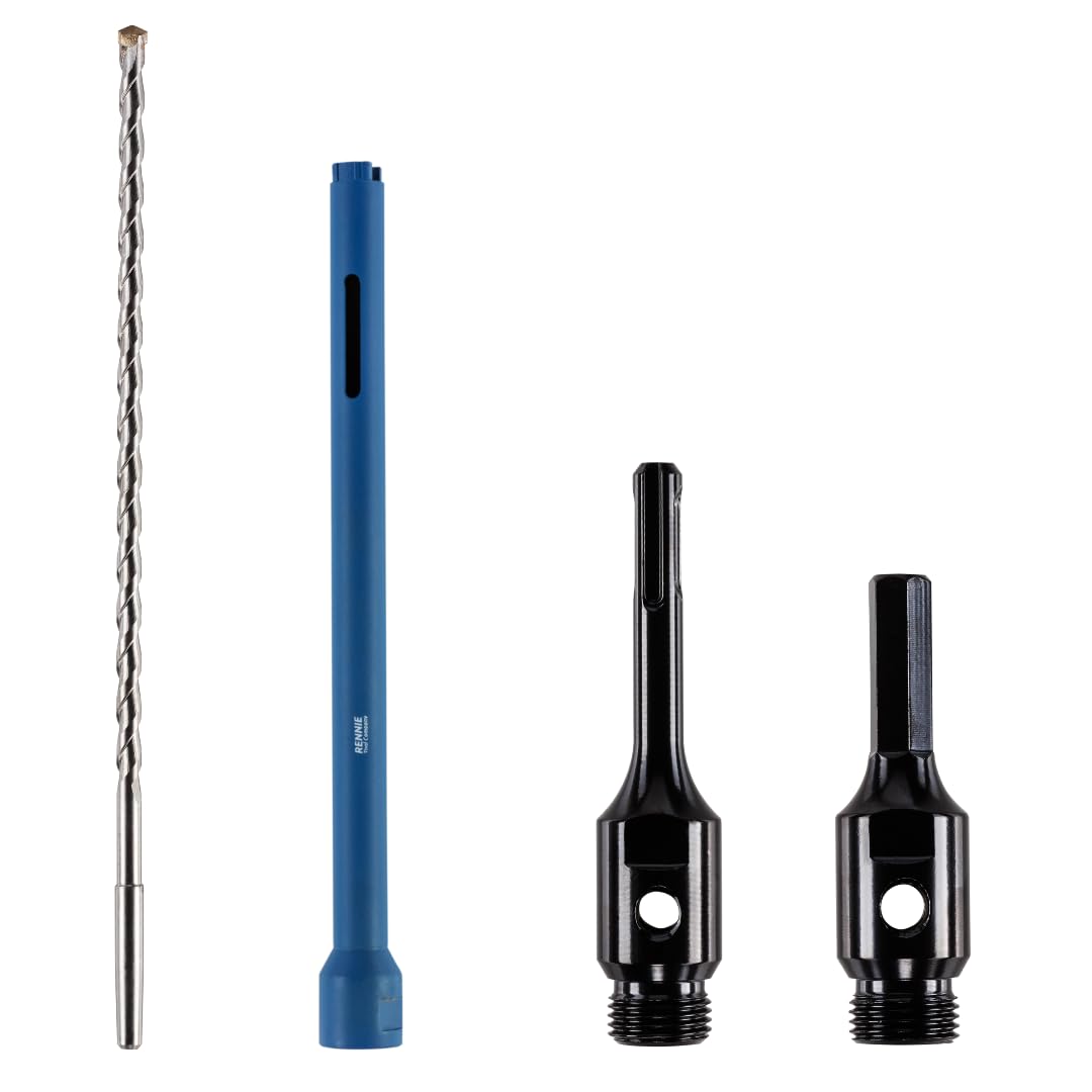 22mm x 300mm Long Diamond Core Drill Bit Set Includes SDS Adapter, Hex Shank Adapter & Centre Drill Bit. To Be Used In Concrete Masonry Brick Block Stone Granite Diamond Drill Bit Core Accessories