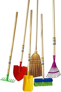 Sponsored You’re seeing this ad based on the product’s relevance to your search query.Learn more about this advertisement Rekord Children's Garden Tools Set 6-Piece Shovel, Pointed Spade, Rake, Broom, Leaf Broom, Rice Straw Broom - Metal - Wooden Handle (76 cm) Garden Toy, Garden Set, Children's Garden Tool