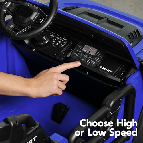 Image of Best Choice Products Kids 24V 2-Seater Electric Ride On Car Truck w / 132lb Weight Capacity, Parent Control, Bluetooth, LED Lights - Blue
