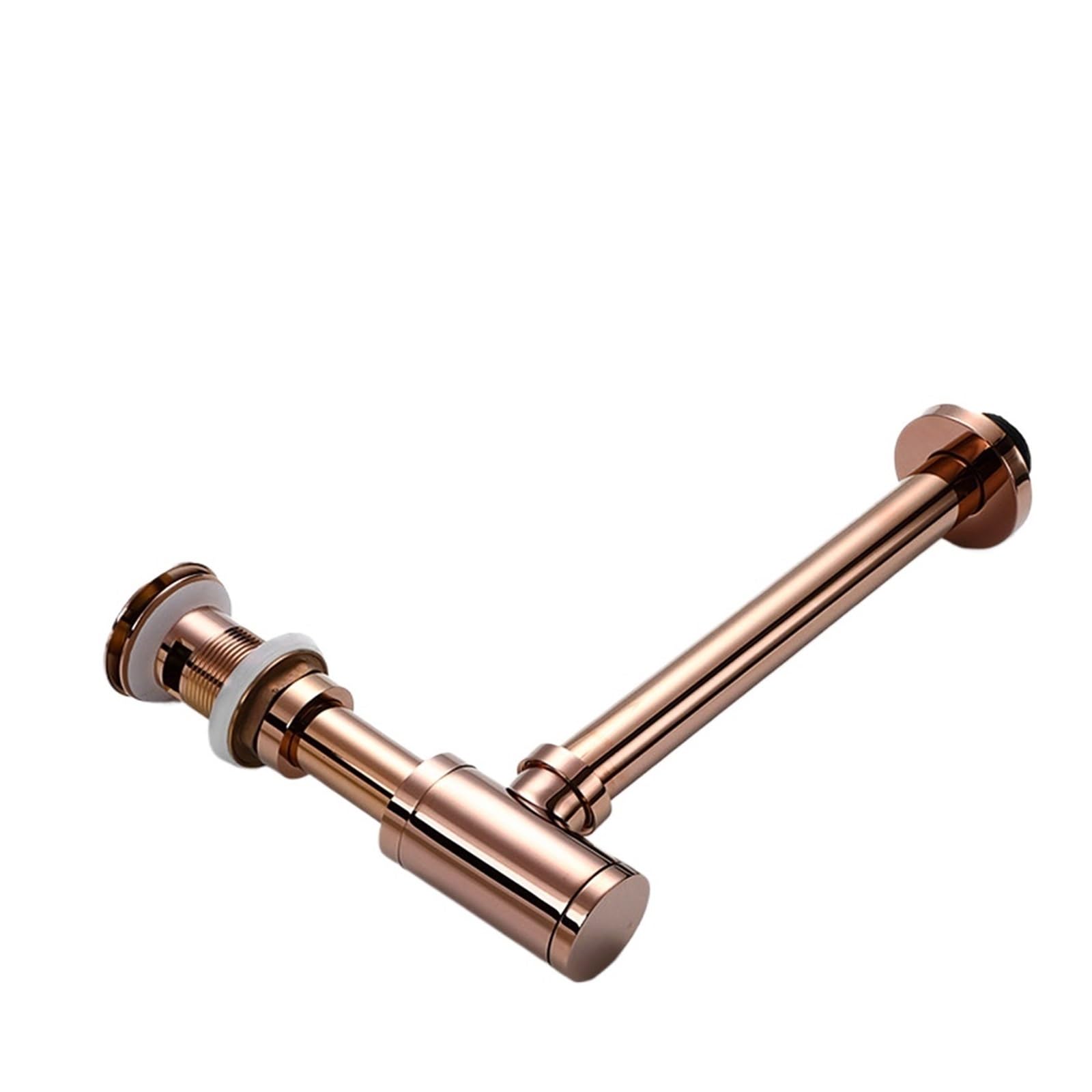 P Type Trap Bathroom Basin Bottle Trap Drain with Sink Pop Up Siphon Fixture P-Trap Hose for Home Renovation for Home(Rose No Overflow)