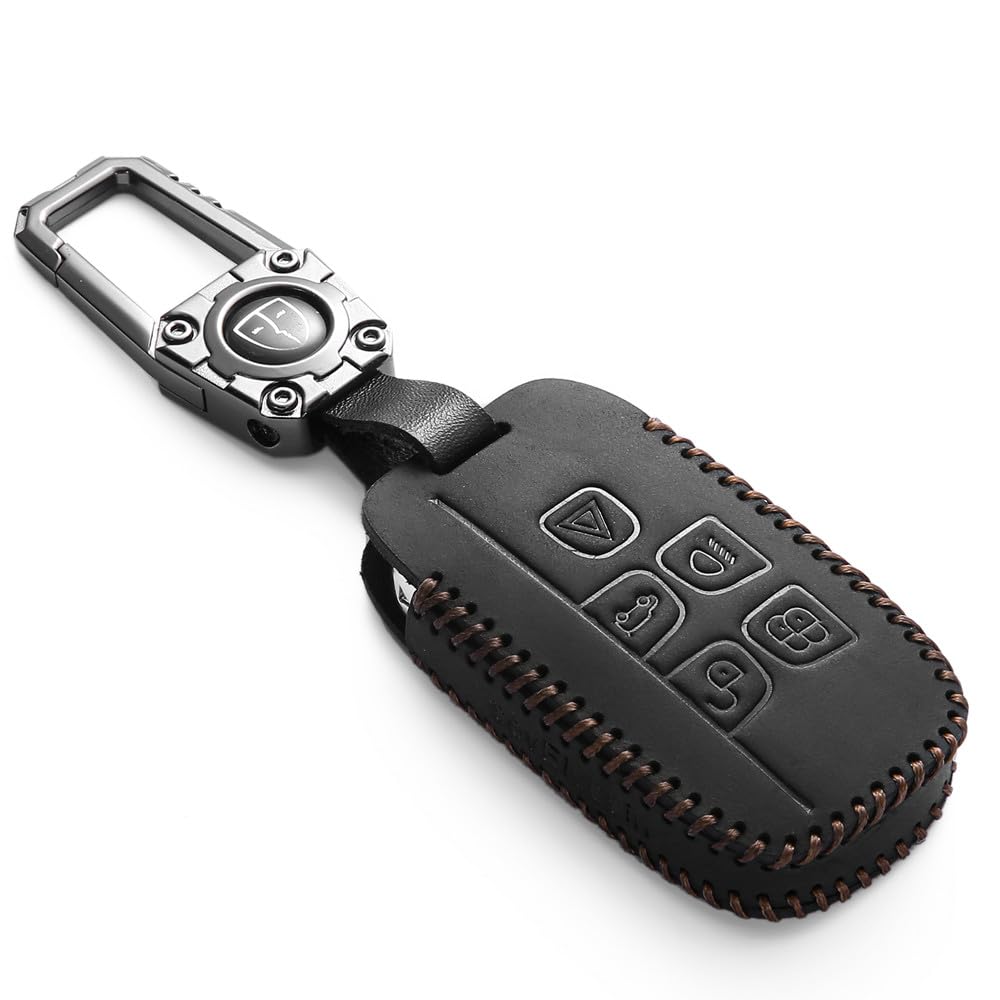 Genuine Leather Key fob Cover Compatible with Range Rover Jaguar Evoque Discovery Land Rover accessories