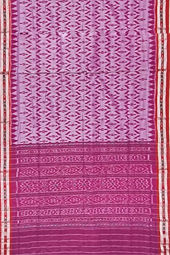 Image of Odisha Sambalpuri Handloom Ikat Women's Cotton Saree, Odisha Handloom Handmade Pure Cotton Khandua Saree, Ikkat Orissa Traditional Handloom Saree Without Blouse