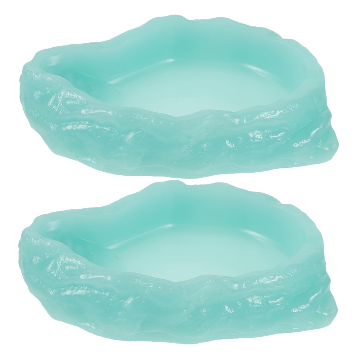 Happyyami 2 Ciotole Acqua per Rettili in Resina, Antiscivolo e Luminose al Buio, Stabili e Anti-rovesciamento, per Terrario