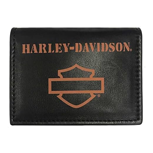 Harley-Davidson Men's Prestige B&S Card Case Wallet w/RFID Protection - Black