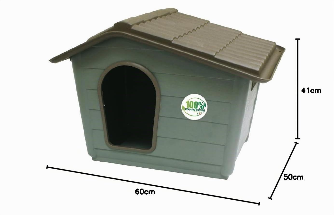 CROCI Villa - Caseta de Plástico para Perros Pequeños y Gatos de Interior y Exterior, Rígida, con Tomas de Aire y Techo Extraíble, 60 x 50 x 41 cm