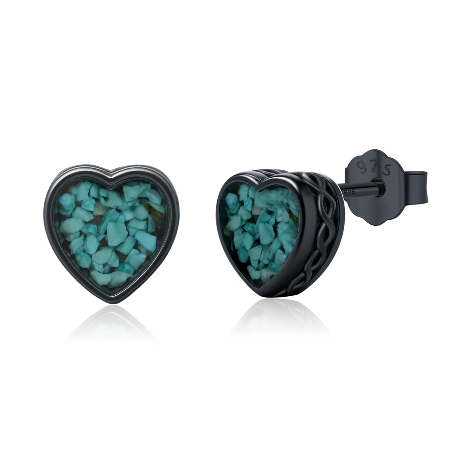 Pendientes negros de plata para hombre y mujer ideales para el día a día 8