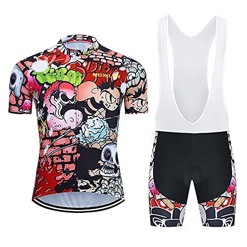 Hombres Jersey + Pantalones Cortos Mangas Cortas de Ciclismo Ropa Maillot Transpirable para Deportes al Aire Libre Ciclo Bicicleta