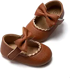 Sapatilhas para bebês meninas com sola macia com laço e laço Mary Jane Sapatilhas pré-andador para bebês recém-nascidos leves