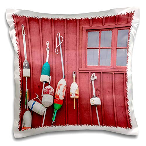 3dRose Danita Delimont-Places-USA, Massachusetts, Cape Ann, Rockport. Lobster Buoys (pc-331580-1) Pillow Case, White