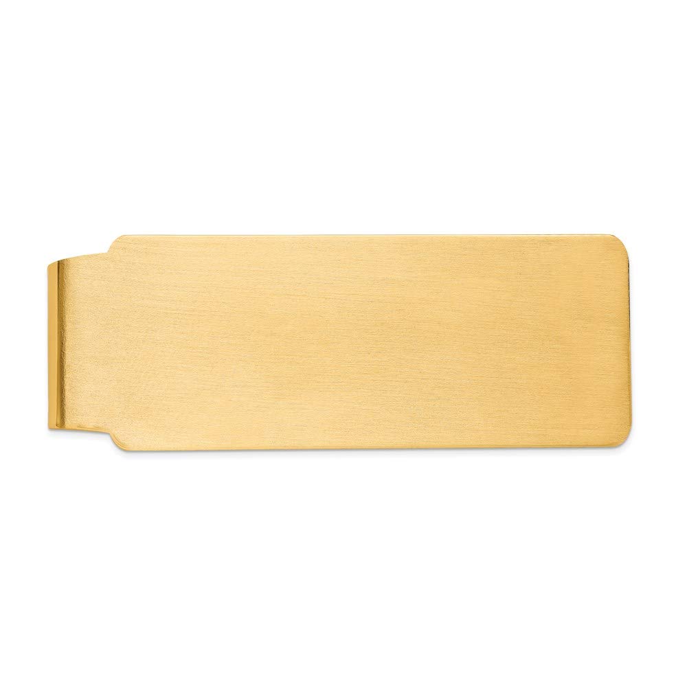 Men's 14k Yellow Gold Satin Finish Money Clip Fine Jewelry For Men Gifts For Him