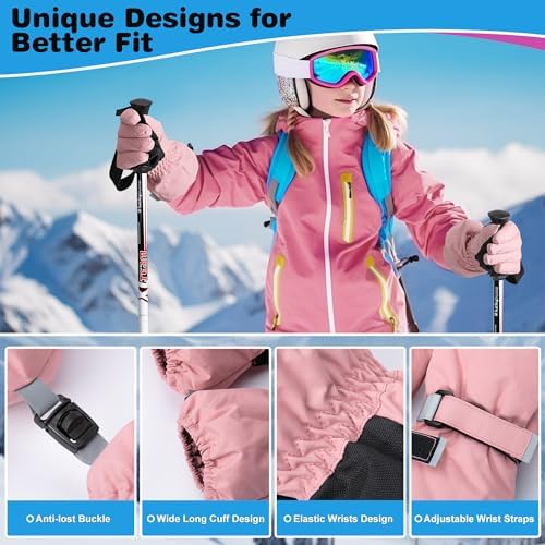 ThxToms Kids Winter Gloves Waterproof Ski Snowboard Gloves for Ourdoor Sports, Boys and Girls Cold Weather Bike Gloves 5 51NtIXC8pIL. AC