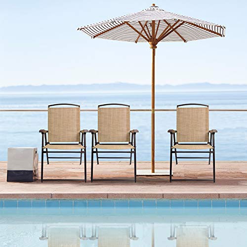 Devoko DV17TBE Patio Folding Chair Deck Sling Chair Camping Garden Pool Beach Using Chairs Space Saving Set Of 2  thumb #1