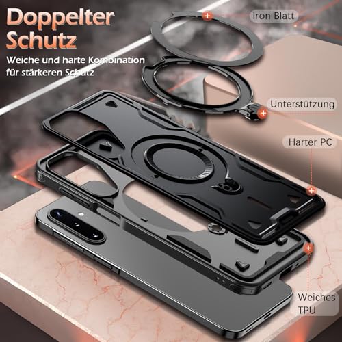 Image of for Samsung Galaxy A17 Case Magnetic with Stand, with Mag-Safe, with Screen Protector, Wireless Charging, Shockproof for Samsung A17 5G Phone Case, Ring Holder Phone Cover, for Samsung A17