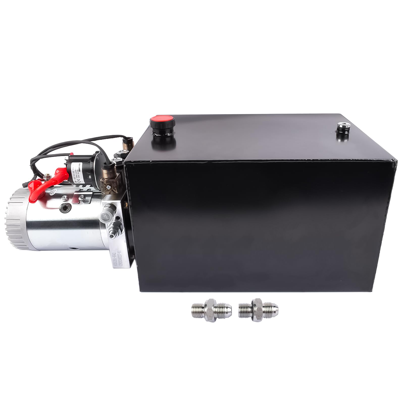 Hydraulic Power Unit Hydraulic Dump Trailer Pump 3200 PSI 20 Quart Steel Reservoir 12 Volt DC Double Action Powering Unit Mixizap