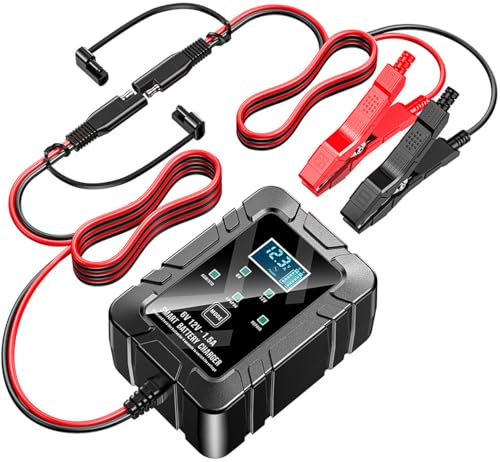 6V and 12V Battery Charger Maintainer, Smart Automatic Battery Charger, Trickle Charger, Car Battery Repair and Desulfator for Automobile,Boat,Motorcycle,Lawn Mower Toy Car Lead Acid LiFePO4 Batteries