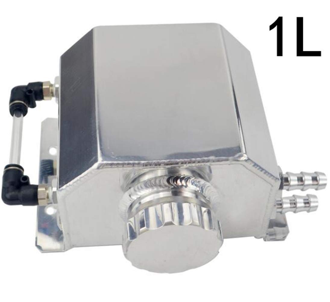 Zbiornik oleju, 1L/2L Uniwersalny aluminiowy zbiornik oleju silnikowego do samochodu Zbiornik do wychwytywania oleju Zbiornik oleju silnikowego Aluminiowy zbiornik na benzynę do samochodu Puszka do