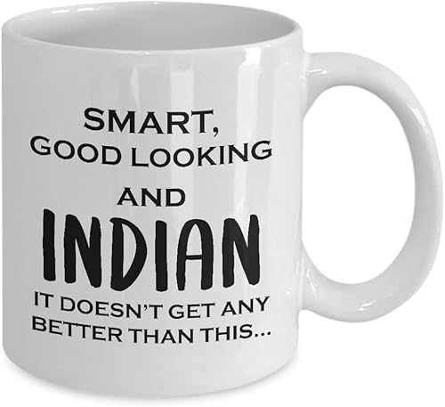 Miniatura 2 de Indian Coffee Mug Tea Cup - 11oz Novelty - India Pride National Heritage Nationality Human Race Indian Roots Funny Cute Gag Gifts Idea - Smart Good