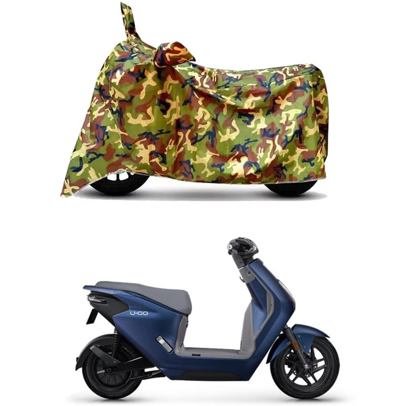 Image of Waterproof 100% PVC Coated Full Bike Scooty Two Wheeler Body Cover Compatible for Honda U-Go BS6 /UV-Rays /Heat Protection /Birds Dropping /Scratchproof /Dust Proof s[6X6 Jungle Print]