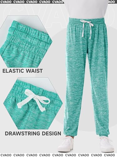 4 Pack Girls Sweatpants Jogger Lightweight Dry-Fit Active Athletic Kids Joggers with Pockets & Drawstring3