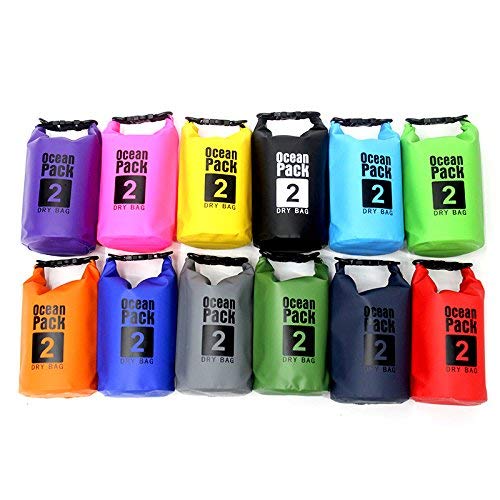 Image of Ocean Pack Waterproof Dry Bag, Heavy-Duty PVC, Storage Bag Organizer for Kayaking Floating Backpack for Water Sports, Fishing, Boating Beach Rafting (Multicolor) (2 Liter)