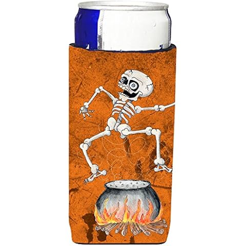 Caroline's Treasures Esqueleto saltando de brujas Caldron Halloween Michelob Ultra Koozies para latas delgado Cover