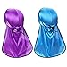 2 PIieces Silky Soft Durag Headwraps with Extra Long Tail and Wide Straps for 360 Waves