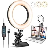 Video Conference Lighting, Aureday 6” Led Selfie Ring Light for Video Conference, Zoom Calls, Live Streaming, Photography, Online Teaching, Dimmable Webcam/Computer/Laptop/Desktop Light