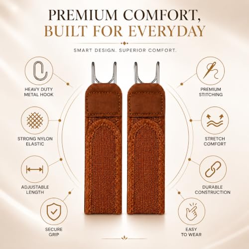 Image of Buckleless Belt for Men & Women, Elastic Stretch Waist Belt with Metal Hook, Invisible No Buckle for Jeans, Trousers & Uniforms, Adjustable Everyday Comfort, 1 Pair