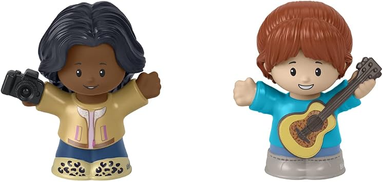 F-Price Toy Figure Pack  Story Starter Figure Set - HBW68  Photographer and Ukulele Player Figures, Brown, Blue, Gray