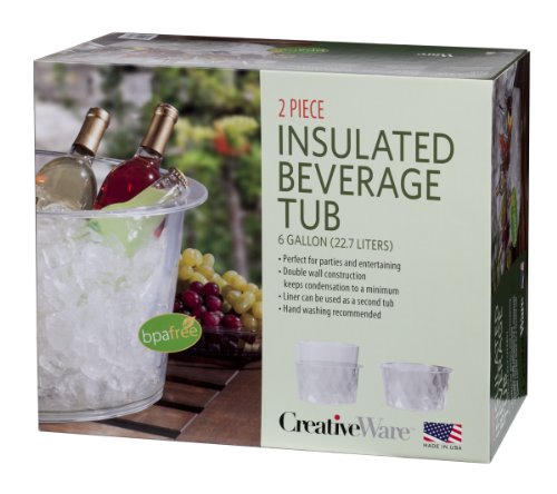 Bañera aislada CreativeWare de 6 galones cubo de hielo transparente para bebidas 4