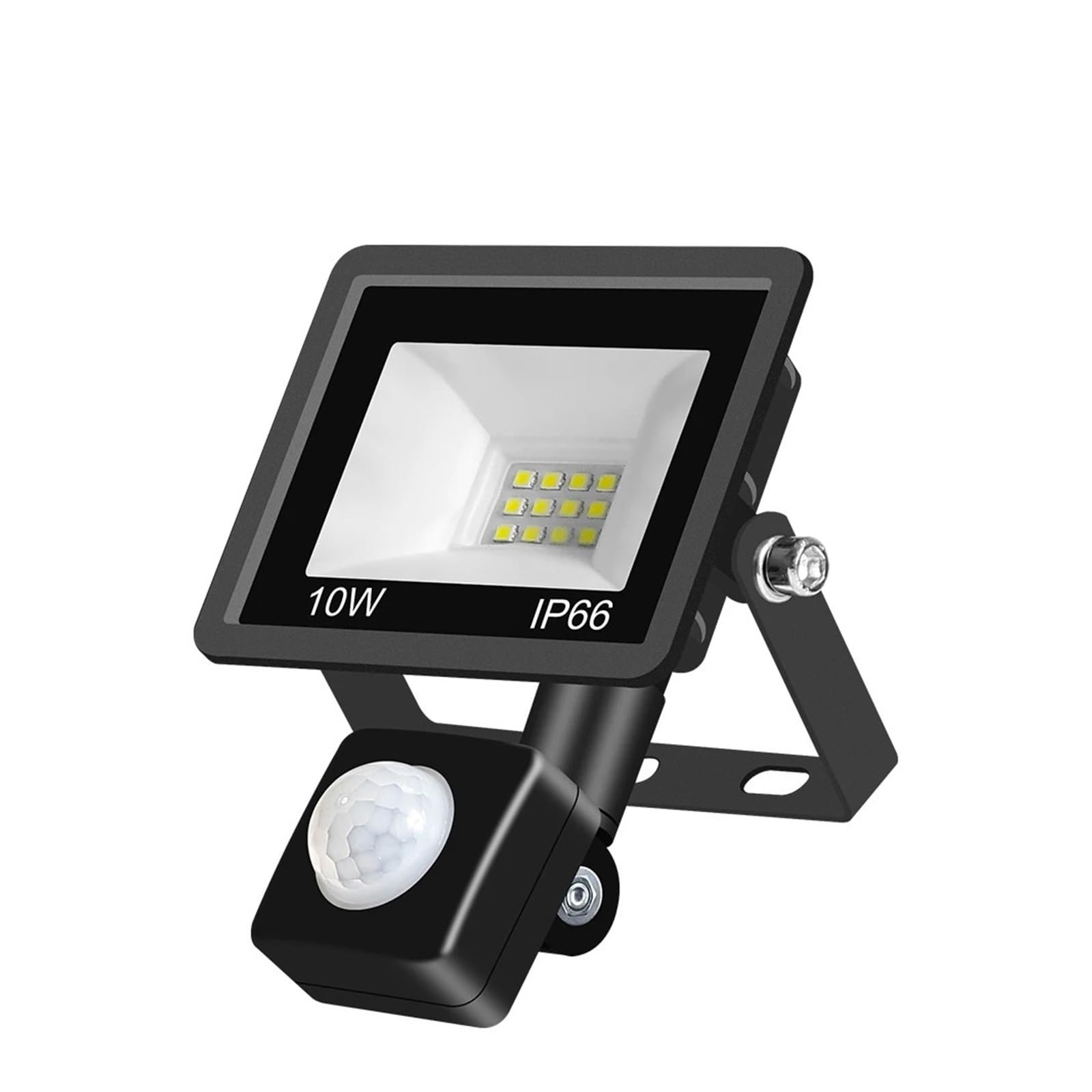 Foco Led Exterior, Foco Reflector LED IP66, Reflector Impermeable con Sensor De Movimiento PIR, Iluminación De Jardín Exterior, Farola LED Blanca Fría