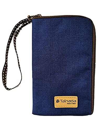 Image of Taianda Women Phone Wristlet Wallet Pouch, Zippered Dual Slots (Navy Blue)