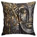Fodera per cuscino decorativo Bodhisattva Buddha d'oro senza inserti Fodera per cuscino per casa divano camera da letto sedia auto casa festa indoor outdoor 18 x 18 pollici 45 x 45 cm