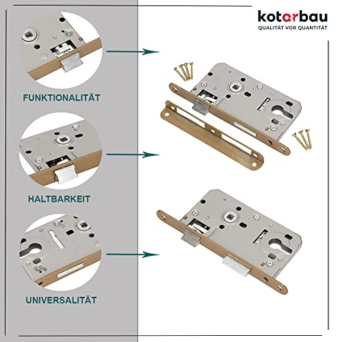 KOTARBAU® Innentür Einsteckschloss 72/50 mm für Profilzylinder Universal Rechts und Links