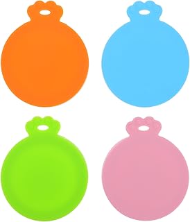 4pcs Pet Food Can Lid Silicone Cover for Fresh Sealing Feeding Pets | Soft Silicone, Practical to Use, Fits Pet Food and Can Food, Compact Cover for Home Feeding