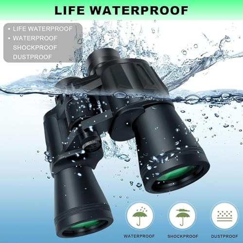 20x50 Binoculars for Adults High Powered with Phone Adapter, Large View Binoculars with Clear Low Light Vision, Binoculars for Bird Watching Hiking Travel