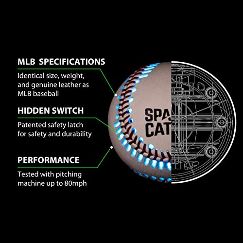 Spark Catch - The World's First LED Light Up Baseball (Blue) with The Same Weight, Size, and Genuine Leather Skin As MLB Baseball. The Most Ideal Solution for Playing Catch at Night. - Thumbnail 5