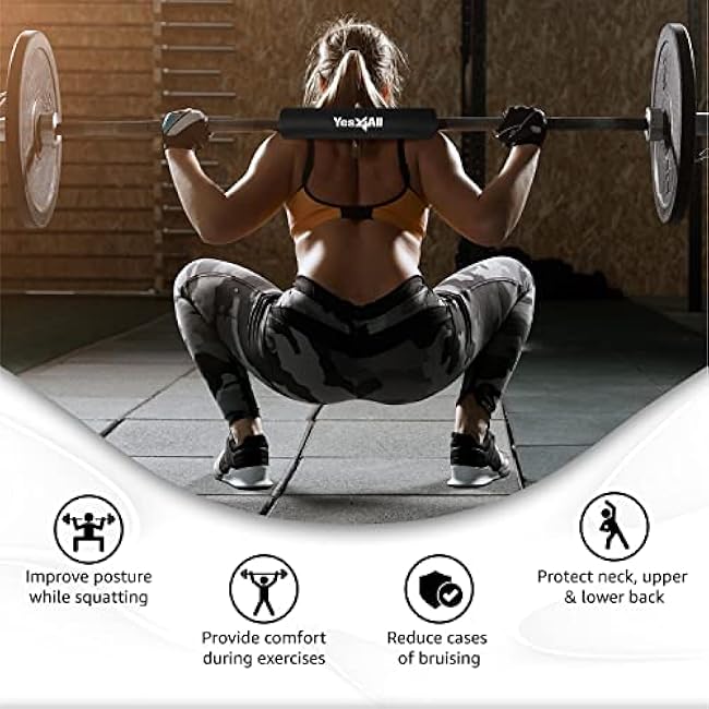 Yes4All Barbell Thick Foam Nylon Pad, Neck Shoulder Protective Pad For Lunges, Squats And Hip Thrust Fit Standard Olympic Bar