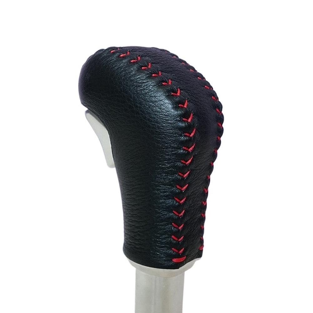 HYASDBWE Leather Gear Shift Knob Trim Non-Slip Cover for Porsche Cayenne 2010-2017 Gear Shift Cover Gear Shifter Parts(Black and red)