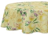 YiHomer Spring & Summer Table Cloth - 60 Inch Round Tablecloth - Waterproof Wrinkle Free Table Cover