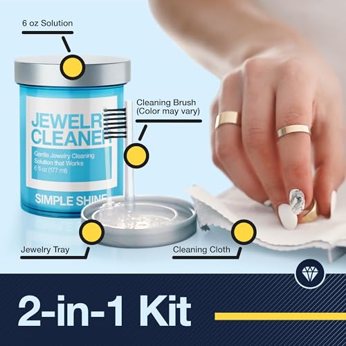 Simple Shine. Jewelry Cleaning Kit Polishing W/Cloth, Jewelry Cleaner Solution For All Jewelry. Gold Jewelry Cleaner Solution thumb #5