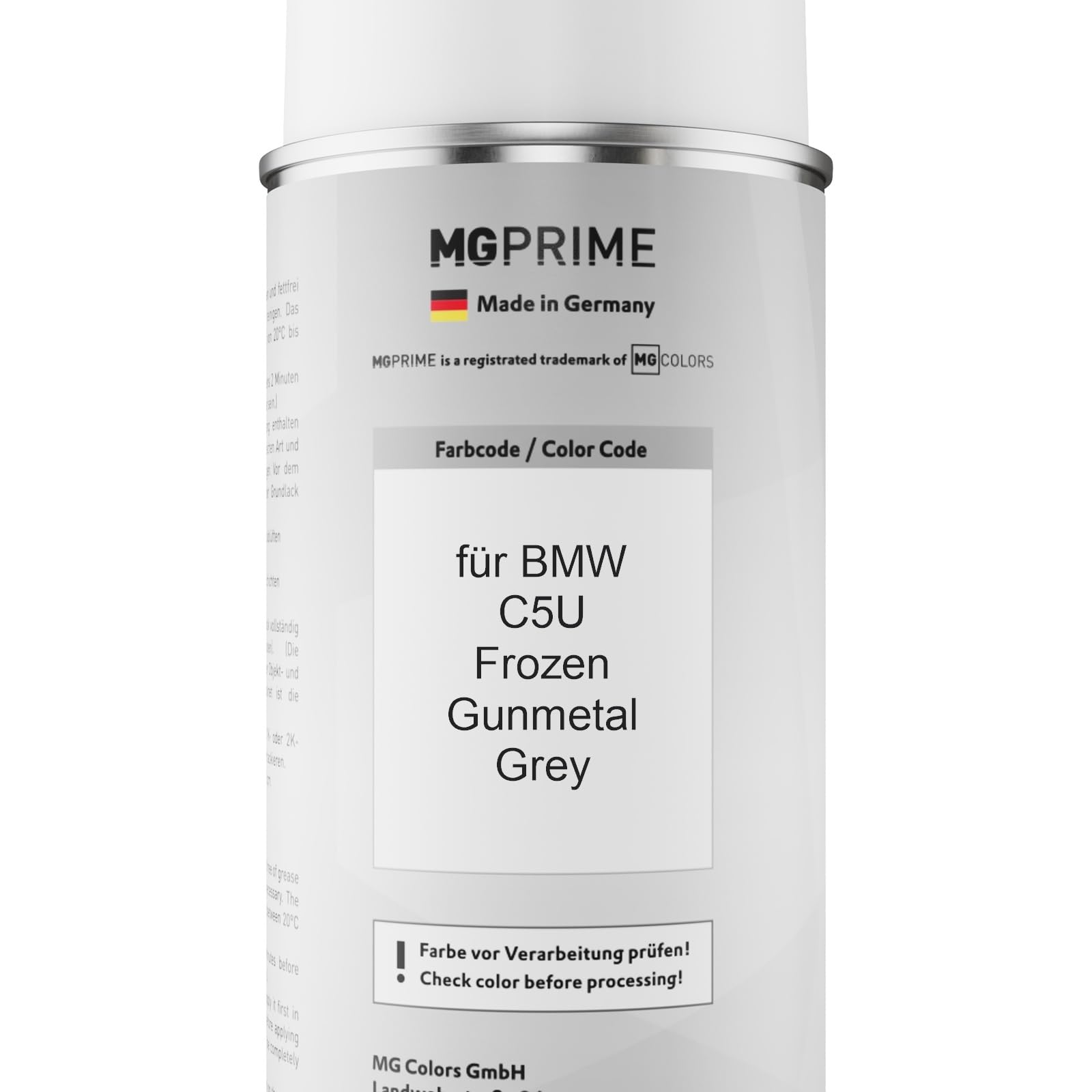 MG PRIME Autolack Spraydose für BMW C5U Frozen Gunmetal Grey + 2K-Klarlack